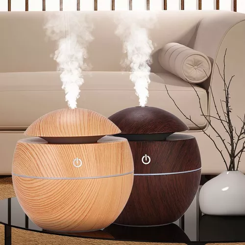 Humidificador Simil Madera Aromatizador De Aire Difusor Led.