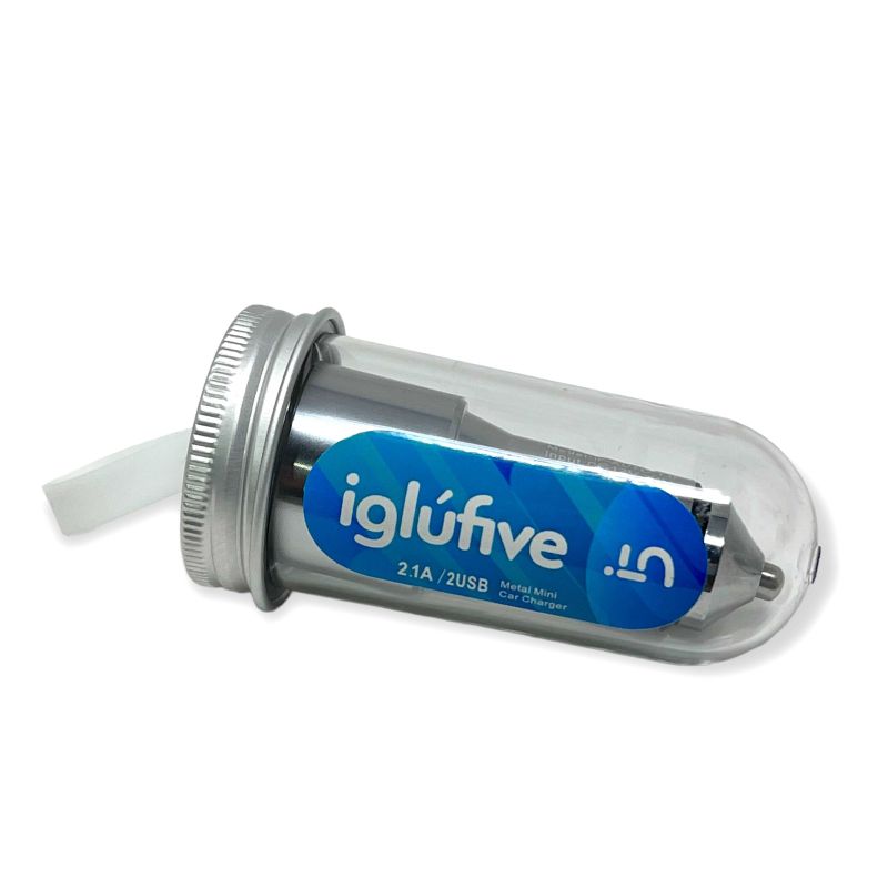 Cargador Tubo 12V Auto Iglufive -DOBLE TOMA USB