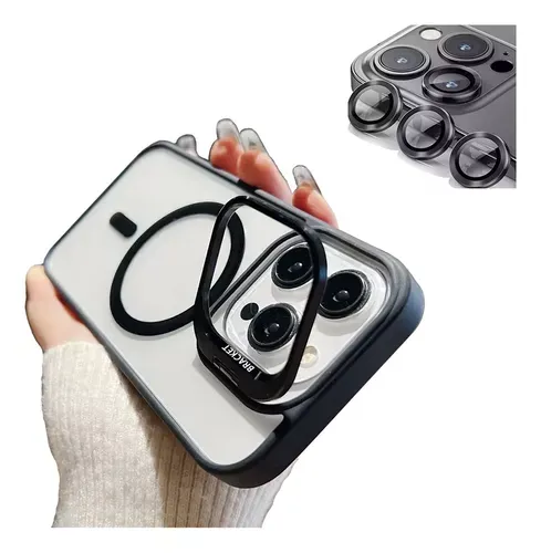 Funda Magnetica con protector de lentes + soporte de camara para iPhone.